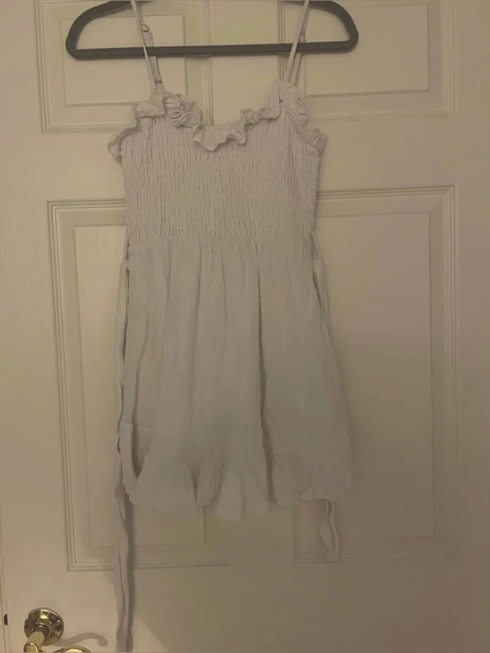 Light Lavender Smocked Sundress with Ruffle Trim